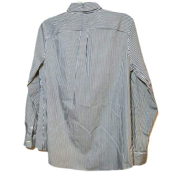 NWOT BANANA REPUBLIC Dillon Blue Stripe Bow Hem Button Up Shirt Blouse size M - Picture 7 of 11